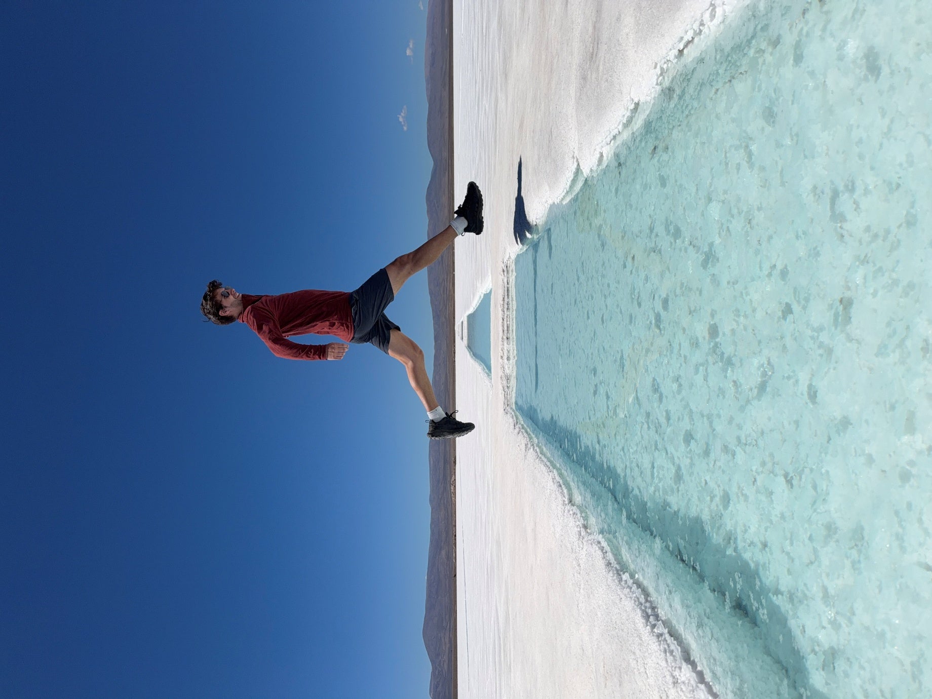 Benjamin Morbey travelling at a salt flat